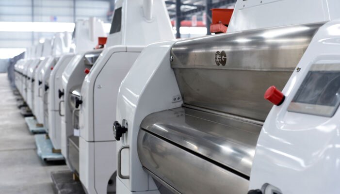 Flour milling machine in production workshop